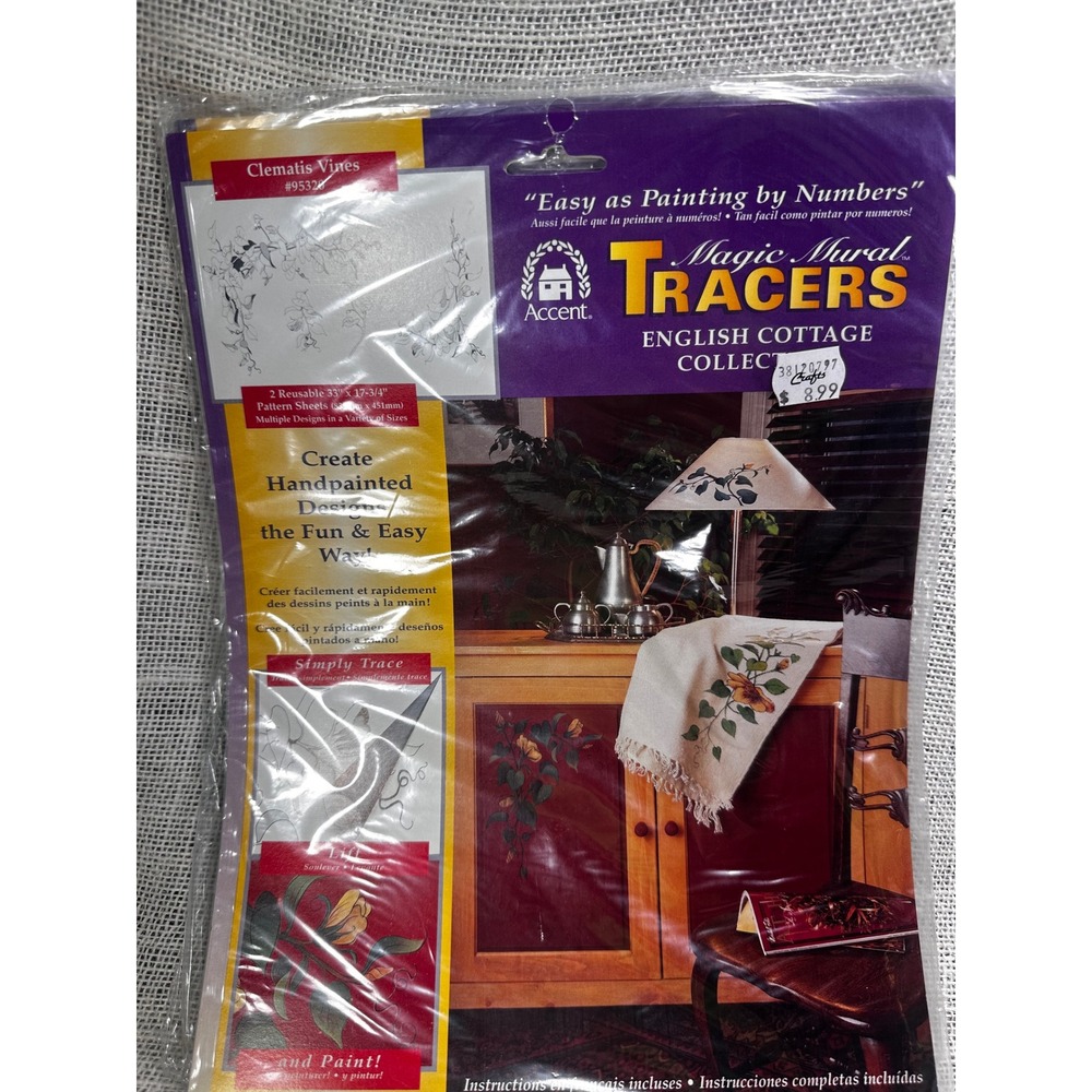 Accent Magic Mural Tracers English Cottage Picket Fence Clematis Vines